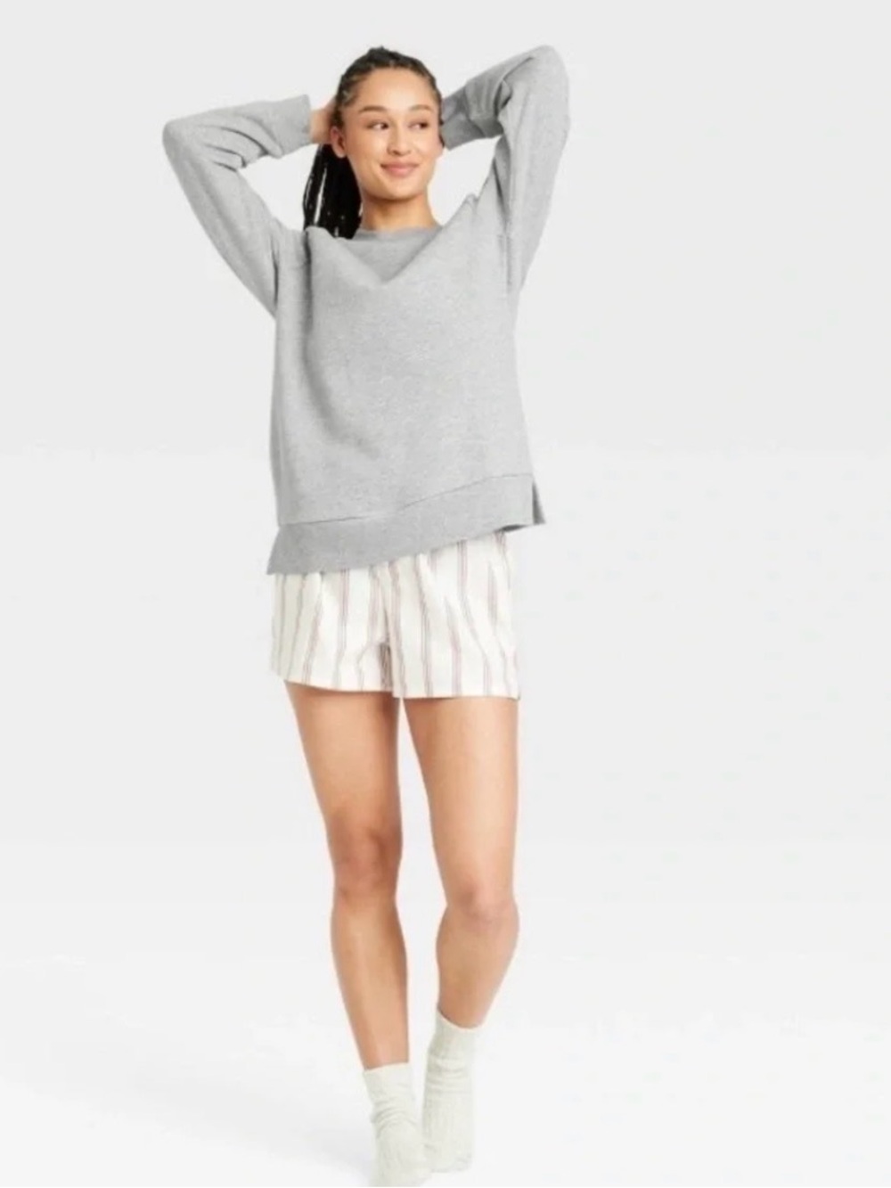Colsie Light Gray Crewneck Sweater